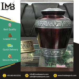Urna de cenizas conmemorativas de buena calidad, exportador de origen indio, suministros funerarios, urna de cremación para adultos de aluminio y metal para cenizas humanas - Product Image 3