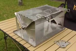 Parrilla de barbacoa portátil de acero inoxidable para jardín al aire libre y uso de camping Fiabilidad autoensamblada con opción de cocción de carbón - Product Image 6