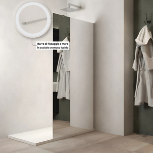 Cabina doccia con finitura cromata lucida da 130 cm regolabile Gardenia con accessorio doccia in vetro a specchio da 8 mm - Product Image 4