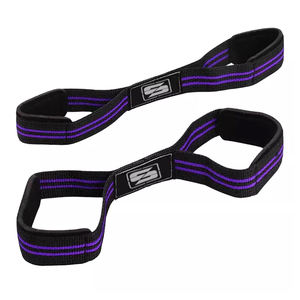 Gym Fitness Bodybuilding Customizable Cotton Figure 8 Straps Most Demanded Neoprene Weightlifting Hand Lifting Straps Logo - Product Image 1