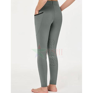 Pantalones de Montar a Caballo ASHI SPORTS para Mujer, Color Gris, Cintura Alta, Corte Ajustado, Elásticos en 4 Direcciones, Transpirables, con Bolsillos Utilitarios, Estilo Occidental Clásico - Product Image 2