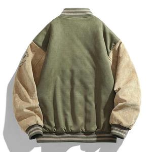 แจ็คเก็ตเบสบอลกลางแจ้งเย็บบางสำหรับผู้ชายเสื้อกันลมมีปกตั้งสำหรับเล่นกีฬาฤดูหนาว - Product Image 4