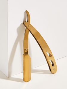 Rasoir à manche en bois pour salon de coiffure, lame de barbe pliante, rasoir pour le visage, vente en gros - Product Image 5