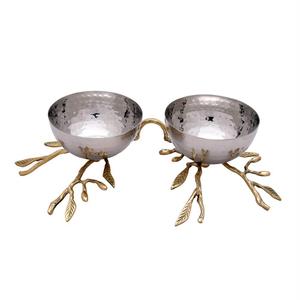 <b>Gold</b> Custom Brass Fruit <b>Bowl</b> Stand Luxury <b>Decorative</b> <b>Bowls</b> With <b>Gold</b> Brass Leaf Stand Top Selling and High Quality - Product Image 2