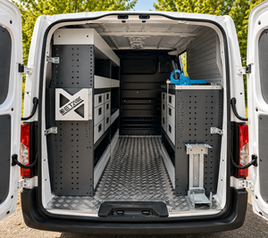 Mobile Workshop Van Shelving System with Workbench <b>Tool</b> Drawers Storage <b>Cabinets</b> for Service Vehicles Professional Van Storage - Product Image 1