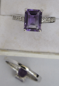 Shah Gems Women's Natural Amethyst Ring in 925 Sterling Silver Fashion <b>String</b> <b>Bracelets</b> - Product Image 1