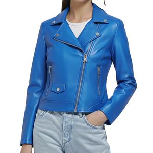 Veste d'hiver pour femme de luxe, coupe ajustée, design personnalisé, nouveau style, cuir véritable de qualité supérieure, col montant uni, fermeture éclair, taille - Product Image 2