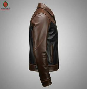 Blouson aviateur en cuir synthétique solide fait à la main - Hiver décontracté Fermeture éclair Col mandarin Service OEM - Product Image 5