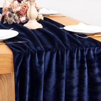 Chemin de table en velours bleu marine de haute qualité, élégant pour les mariages, les dîners et la décoration de table