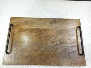 Bandeja de madera para servir alimentos Bandeja de madera otomana rústica con asa Bandeja de comida al por mayor para vender Venta - Product Image 2