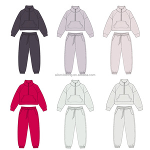 Conjunto de Sudadera para Niños al por Mayor, Fabricante OEM ODM, Color, Talla y Diseño Personalizados, Sudadera con Cierre de Cremallera, Pantalones Deportivos - Product Image 4