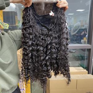 Venta de fábrica 13x4 peluca rizada birmana 100% cabello humano Natural 14-26 pulgadas Peluca de cabello vietnamita con 5x5 13x4 frente de encaje - Product Image 4