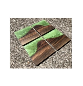 Sous-verres en bois d'acacia et en résine époxy de style vintage Design classique de haute qualité pour le thé/café pour les ustensiles de cuisine de table - Product Image 1