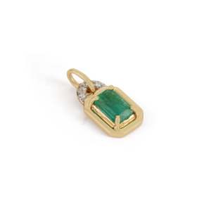 Collar con Colgante de Diamante y Esmeralda Chapado en Rodio en Oro Rosa - Product Image 6