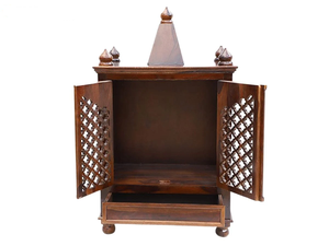 Solid Mango Wood Temple <b>Mandir</b> Wooden Prayer Temple Artisan Handmade <b>Mandir</b> Sacred Home Shrine Decor Living Room KA758 - Product Image 2