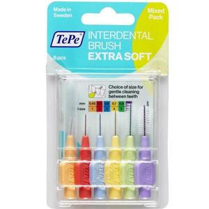 Set di 6 spazzole con interfaccia Extra Soft Tepe Blister