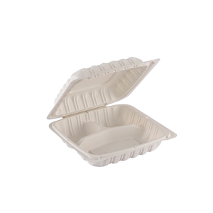 ProTakeOut, Paquete de 150 Contenedores Blancos [8 x 8] de 3 Compartimentos con Cierre de Esquina - Contenedores para Llevar Duraderos y Aptos para Microondas - Product Image 1