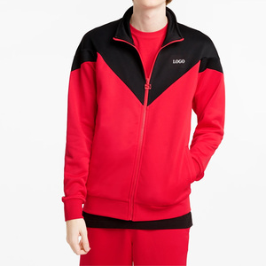 Survêtement pour homme à col montant, design bicolore, fermeture éclair, prix bas, manches longues / matière douce pour un ajustement décontracté, vêtements décontractés - Product Image 2