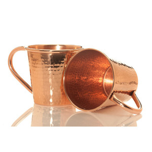 Tasse à bière Moscow Mule martelée en cuivre pur 100% avec pichet et refroidisseur de vin - Product Image 2