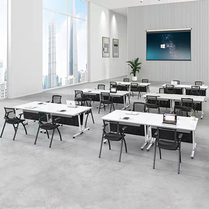 Ekintop gấp hội nghị đào tạo Bàn và ghế kết hợp có thể di chuyển đôi bàn và ghế được sử dụng cho các trường học - Product Image 2