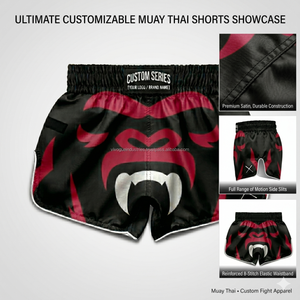 Heavy Duty Custom Brand <b>Name</b> Muay Thai Boxing Shorts Premium Satin Fight Apparel Symmetrically Designed Pattern Sublimation - Product Image 6
