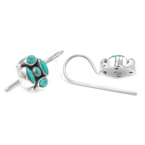 <b>Turquoise</b> <b>Earring</b> <b>Stud</b> 925 Sterling Silver Jewelry with Gemstone <b>Turquoise</b> Cabochon Rose Gold-for Girls - Product Image 1