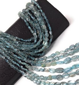 Collar de Aguamarina Azul, Cuentas de Piedra Natural con Facetas Ovaladas Lisas, 20 Quilates, Fabricación de Joyas, Venta al por Mayor, Stock Disponible - Product Image 2