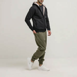 Pantalones de chándal deportivos para hombre con logotipo personalizado y puños elásticos más largos Ropa de gimnasio de entrenamiento de algodón Patrón recto Joggers de chándal - Product Image 2