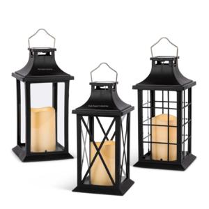 Lanternes à bougies suspendues et de table en métal enduit noir à prix de gros pour l'artisanat de décoration de la maison et du jardin - Product Image 3