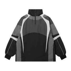 Slim Fit Soft Stretch 100% Polyester Color Block Windbreaker <b>Jacket</b> Jogging Sportswear Nylon Tracksuit for Men's KIT-N-FIT SPORT - Product Image 6