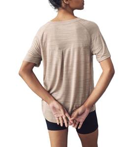 Venta al por mayor neutral cuello redondo ligero manga corta Camiseta algodón mujeres camisetas entrenamiento señoras liso transpirable secado rápido - Product Image 2