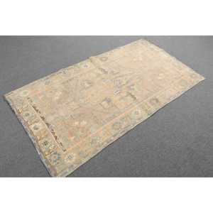 3.37x6.3 ft Vintage Rug, Turkish Rug, <b>Brown</b> Southwestern <b>Wool</b> Rug - Product Image 4