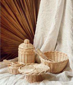 Muebles de mimbre para casa de muñecas en miniatura, juego de 6 Mini muebles de mimbre - Product Image 6