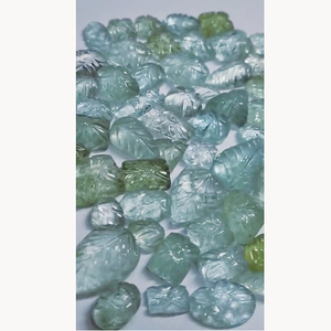 Lote de 69 Piezas de Hojas Talladas en Aguamarina Natural de 9mm a 15mm, 320 Quilates, Venta Iroc, Hojas Talladas de Alta Calidad, Piedras Preciosas Sueltas, US$148 - Product Image 1