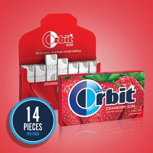 Chewing-gum sans sucre ORBIT à la fraise, emballé individuellement, paquets en vrac de chewing-gum, 12 paquets, 14 pièces chacun, 168 pièces au total - Product Image 6