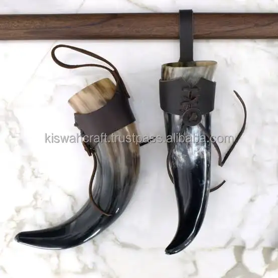 100% tự nhiên Trâu/bò sừng chất lượng tốt nhất handmade Viking uống sừng với kim loại đứng bởi craftsy nhà