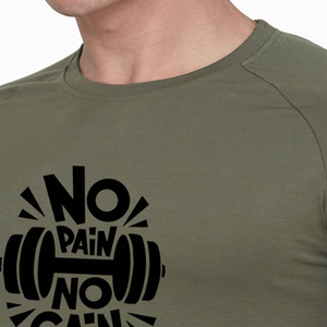 T-shirts pour hommes en coton lourd à manches courtes col rond 220GSM T-shirt personnalisé pour la remise en forme et le jogging pour hommes - Product Image 4