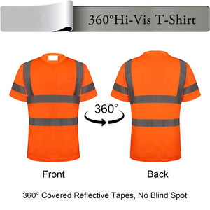 2025 directo de fábrica personalizado Hi Vis T Shirt Heavy Duty manga corta reflectante seguridad trabajo Mono para hombres seguridad personalizada - Product Image 2
