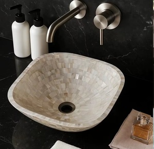 Lavabo Redondo de Nácar con Aspecto de Lujo Fácil de Limpiar, Lavabo Decorativo para Restaurante y Hogar - Product Image 3