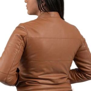 Chaquetas de Cuero Genuino Personalizadas de Nueva Llegada al por Mayor, Transpirables, Cómodas, Ajuste Superior, Chaqueta de Cuero para Mujer - Product Image 6