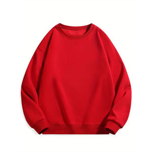 เสื้อสเวตเชิ้ตคอกลมสีพื้นลำลองสำหรับผู้ชาย สวมใส่สบาย น้ำหนักเบา ดีไซน์ไหล่ตก พิมพ์ลายดิจิทัล ย้อมสีเรียบ - Product Image 1