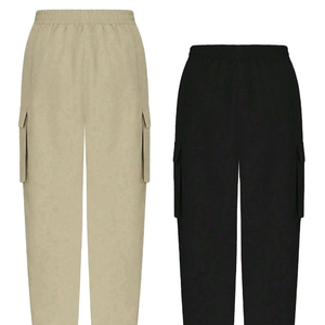 กางเกงคาร์โก้ของผู้ชายแบบมีกระเป๋าหลายช่องกางเกงวิ่งออกกำลังกายแบบมีเชือกรูดปิด - Product Image 1