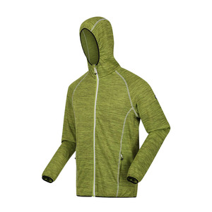 Derniers sweats à capuche à fermeture éclair avec manches raglan pour hommes vêtements de sport en polyester mélangé de couleur vert clair - Product Image 4