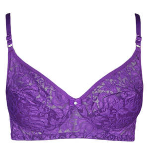 Women's Fancy Rose <b>Bra</b> - Purple - Product Image 1