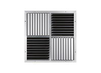 Diffuseur de plafond rectangulaire multidirectionnel en aluminium anodisé avec options personnalisables, garantie 1 an, pour usage hospitalier et scolaire