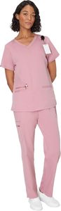 Top Selling Women <b>Scrub</b> Uniform OEM Custom Canvas 100% Cotton Medical Use Needle Detection Custom Logo <b>Scrub</b> <b>Set</b> - Product Image 5