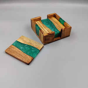 Sous-verres en résine de bois faits à la main de qualité supérieure forme de couleur personnalisée bols de bureau polyvalents écologiques élégants de luxe - Product Image 6