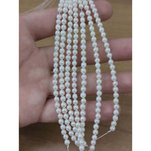 ลูกปัดมุกน้ำจืดทรงกลมเรียบขนาด 4 มม. แบบธรรมชาติ สำหรับทำสร้อยมุก - Product Image 4
