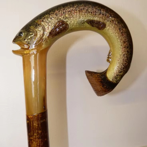 Palos de senderismo mango cuerno de búfalo tamaño personalizado mango de palo de cuerno de búfalo Natural mejor calidad mango de palo de vaca de Color Natural - Product Image 1