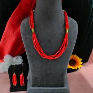 ชุดสร้อยคอยาวประดับคริสตัลและไข่มุกที่มีคุณภาพดีที่สุดชุดเครื่องประดับหรูหราเพื่อยกระดับทุกชุดสร้อยคอไข่มุกมาลาสำหรับเด็กผู้หญิง - Product Image 1